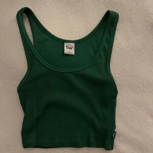 Aritzia Tna Green Ribbed Tank Top
